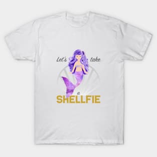 Mermaid: Let's take a shellfie (purple) T-Shirt